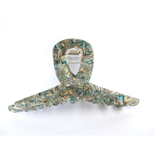 Generic Turquoise abalone sea shell effect blue green hair claw clamp clip