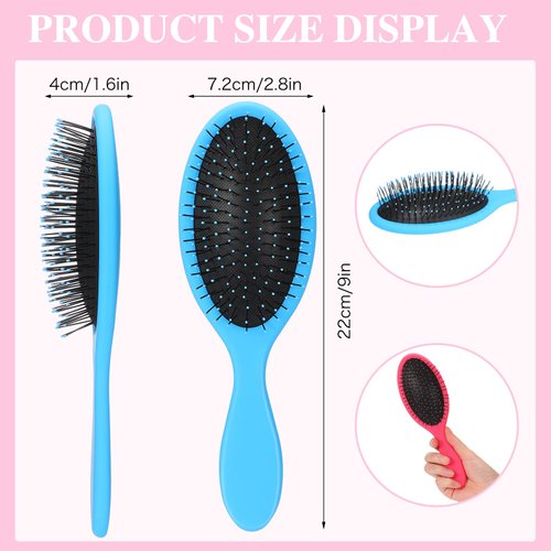 3 Pieces Wet Hair Brush Detangler Hair Brush Soft Bristles Detangling Brush Round Painless Comb Glide Through Tangles with Ease for Most Hair Types Women Men Boys and Girls Wet and Dry Curly Hair