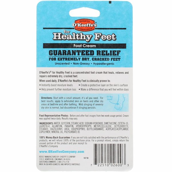 O'Keeffe's For Healthy Feet Daily Foot Cream, 2.7 oz by O'Keeffe's (Pack of 3)