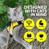 Kitty Holster Reflective Cat Harness - High-Visibility Cat Vest for Day & Night, Secure & Breathable Cotton, Ideal for Walking & Traveling, Breathable and Washable Cotton - Sunshine Yellow, XS
