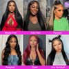 Straight Lace Front Wigs Human Hair 13x4 HD Lace Frontal Wigs Human Hair Transparent Glueless Wigs Human Hair Pre Plucked Lace Front Wig Wiht Baby Hair #1 Color Human Hair Wigs for Black Women 22 Inch
