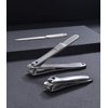 YOUGUOM Nail Clipper Set - Stainless Steel Fingernail Clippers Toenail Curved Blades Nail Cutter and Nail File w/PU Sheath for Men Women