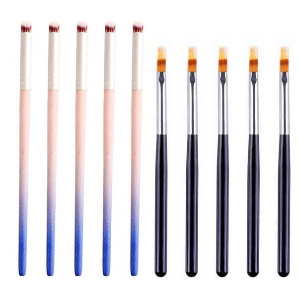 YECIRALA 10Pcs Nail Ombre Brush Nail Art Gradient Painting Brush With Wood Handle For Nail Design Brushes Set Gel Nails Gradient Color Ombre Nail Art Brushes For Women Nail Art Painting Pens Tools