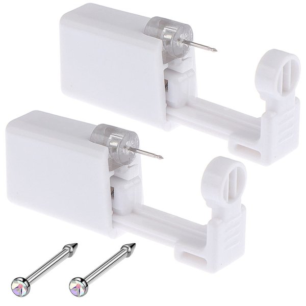 prgislew Nose Piercing Gun - 2 Pack Nose Piercing Kit Disposable Self Nose Piercing Gun with Nose Stud Pierce Kit Tool for Nose Studs Piercing Gun