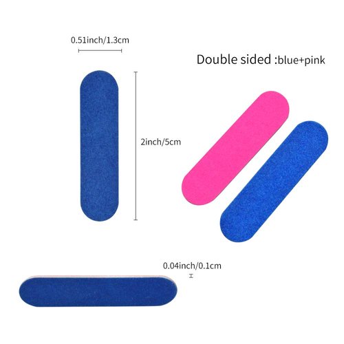 VIOCIWUO Mini Nail File Bulk 300Pcs (180/240 Grit), Disposable Nail Files Double Sided Emery Boards Home or Professional Manicure Tools(Blue and Pink)