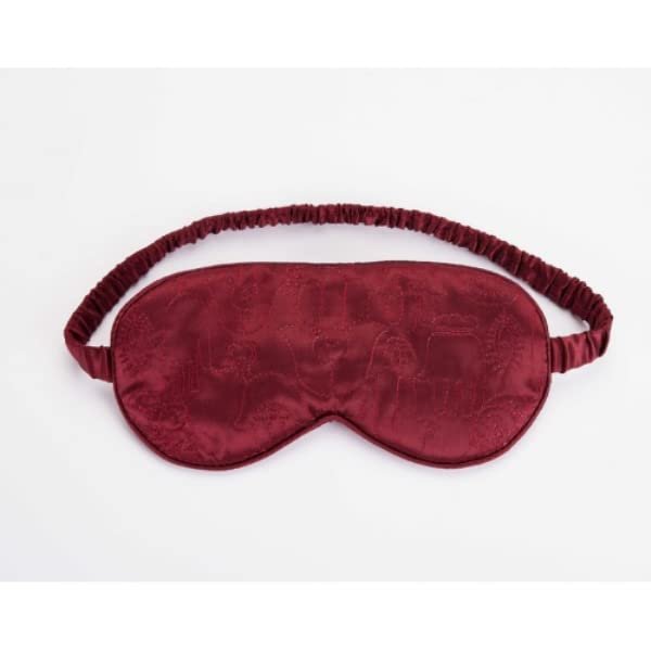 Peking Handicraft JBL73 8 x 4 in. Hamsa Burgundy Embroidered Quilted Eyemask