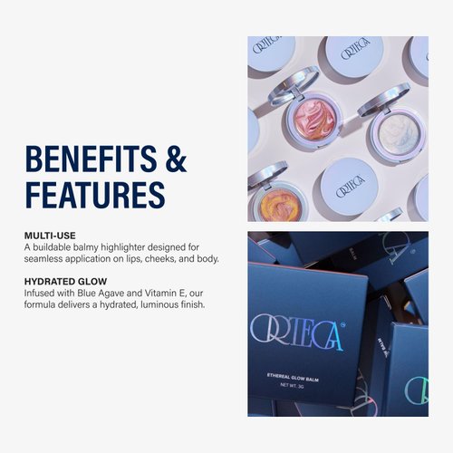 ORTEGA Beauty Glow Balm Face By Etienne Ortega - Makeup Cream Blush for Cheeks, Lips and Body – Infused with Blue Agave and Vitamin Natural Makeup Skin Care - Hydrated, Lightweight & Blendable