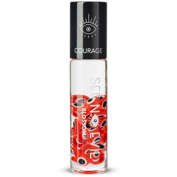 Blossom See No Evil Scented Roll on Cuticle Oil for Nails, Rollerball Application for Nail Support, Cruelty Free, 0.19 fl oz/5.5mL, Courage Rose