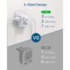 2 Pack European Travel Plug Adapter, International Power Plug Adapter with 3 Outlets 3 USB Charging Ports(1 USB C), Type C Plug Adapter Travel Essentials to Most Europe EU Spain Italy France Germany