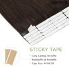 Lacer 16 Inch Human Hair Extensions Tape in Dark Brown Seamless Double Sided Skin Weft Invisible Black Hair Extensions Human Hair Tape in 50g/pack 20pcs