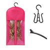 Hair Extension Holder Wig Bag with Hanger Wig Storage Portable Wig Bags Storage Style Hair Travel Hair Extensions Bag for Multiple Wigs Hair Extensions, Wigs & Accessories (rose red)