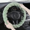 AICEL Furry Car Steering Wheel Cover, 15 inch Automotive Fluffy Soft Breathable Warm Non-Slip Vehicle Steering Wheel Protector Interior Decoration for Man Women Girl, Universal for Truck SUV