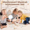 Funsland Musical Instruments for Toddlers 1-3 - 7 in 1 Montessori Wooden Percussion Music Toys Set for Kids and Babies