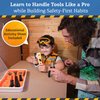 Kids Tool Set with Tool Box, Electronic Toy Drill with Bits & Construction Vest – Pretend Play Kit with Safety Googles, Gas Shield, Tape Measure, Saw, Bubble Level, Screwdriver, Nuts & Bolts