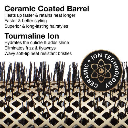 Olivia Garden NanoThermic Ceramic + Ion Hair Brush - 50th Anniversary Special Edition NT-34G (1 1/4")