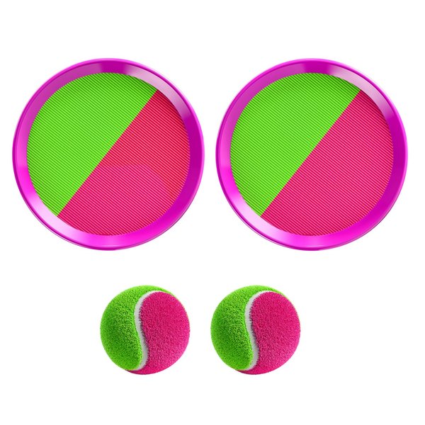 TEMI Outdoor Toys Gifts for 3 4 5 6 7 8 Year Old Kids Boys Girls, Toss and Catch Ball Set with 2 Paddles 2 Balls, Beach Toys Outside Toys Yard Games Outdoor Games for 3 4 5 6 Year Old Boys Girls Kids