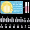Clear Press on Toenails Short with Nail Glue Kit, SINOKAME Full Cover No File Matte Gel Toe Nail Tips for Regular &Small Toenail Beds Short Lengths, 300 Pcs 15 Inclusive Sizes for up to 10 Pedicures