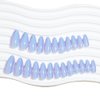 Blue Aurora Press on Nails Medium Almond Long, Mirror Chrome Fake Acrylic Nails Press ons in 24 PCS, Reusable Glue on Nails for Girls Women Daily Party Wear