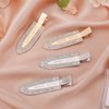 yoyokid 4PCS No Crease Hair Clips, Rhinestone No bend Hair Clips Diamond Metal Pin Flat Barrettes for Makeup Bang, Styling Tool for Women Girls, Silver Gold