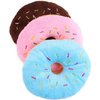 DPWOUM 1Ps Blue 4.3Inch Assorted Donut Dog Chew Toy Cat Squeaky Sound Toy Puppy Cat Soft Plush Toys Dog Squeak Toys for Interactive Play Small to Medium Dogs Cats