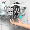 KEGII Corner Shower Caddy, Shower Organizer Stainless Steel Corner Shower Shelves, No Drilling Shower Rack Storage, Adhesive Silver Shower Caddy Corner for Bathroom