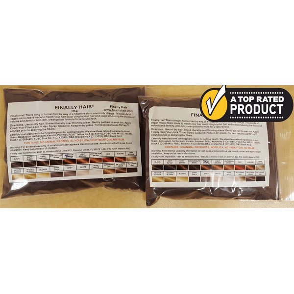 Medium Brown Keratin Hair Building Fibers Refill Hair Loss Concealer Fiber 2pak of 25g (2x25) = 50g 50 G Grams Gr 50gr (Medium Brown using Bosley Bottle)