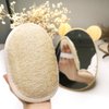 Coimoon Set (Made in Europe)- Exfoliating Organic Loofah Face Pads and Shower Sponge with Natural Pumice Stone, Loofa, Puff Sponge Scrubber Body for Men and Women (2 Piece Set, Natural)