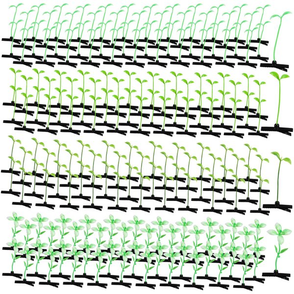 Framendino, 200 Pack Bean Sprout Hair Clip Plant Grass Hairpins Hair Accessories 4 Styles