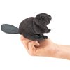 Folkmanis Mini Beaver Finger Puppet, Brown, Black, 1 EA