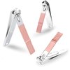 ZIZZON Travel Mini Manicure Set Nail Clipper Set 10 in 1 Stainless Steel Pedicure Care Grooming kit with Case Pink