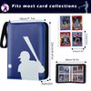 Baseball Card Binder, Trading Card Binder with Sleeves, Sports Card Binder Collectible Trading Card Albums Fits Cards with 50 Removable Sleeves (Blue, 400 Pockets)
