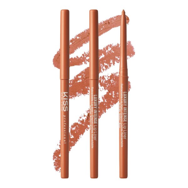 kiss new york Professional Lip Liner, Long-Lasting Luxury Intense Lipliner, Creamy Retractable Easy to Use Richly Pigmented Lip Liner Pencil 3 PCS (Brown)