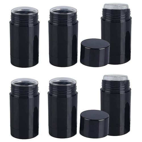 Minsily 10 PCS 30ml Empty Round Deodorant Containers Twist Up Filling Stick 1 Oz Deodorant Container Black Lip Balm Tube Refillable Deodorant Bottles DIY Make Own Deodorant Lipstick Crayon Chapstick