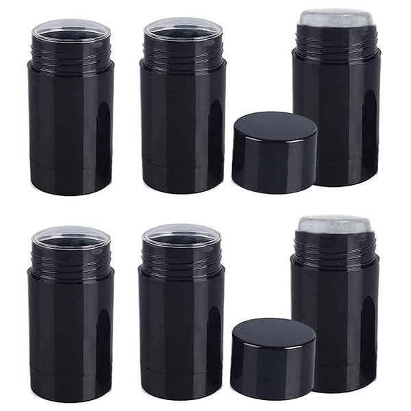 Minsily 10 PCS 30ml Empty Round Deodorant Containers Twist Up Filling Stick 1 Oz Deodorant Container Black Lip Balm Tube Refillable Deodorant Bottles DIY Make Own Deodorant Lipstick Crayon Chapstick