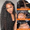 13X6 Curly Lace Front Wigs 180 Density HD Transparent Lace Frontal Wig for Black Women Glueless Lace Front Wigs Pre Plucked Bleached Knots with Baby Hair Brazilian Human Hair Wigs 24 inch
