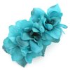 Triple Turquoise Apple Blossom Silk Flower Hair Clip with Teeth