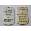 Custom Engraved Diabetes Diabetic Medical Alert Tag Pendant Necklace in Gold or Silver (Gold) - Free Personalization