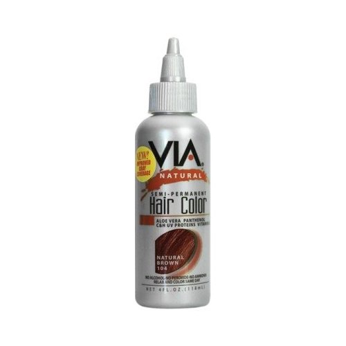Via Nat. 4oz Semi Perm Hair Color #104 Natural Brown by Via Natural