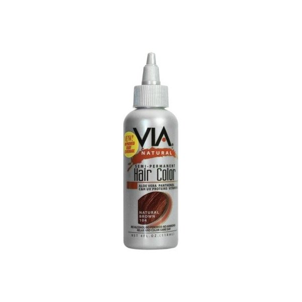 Via Nat. 4oz Semi Perm Hair Color #104 Natural Brown by Via Natural