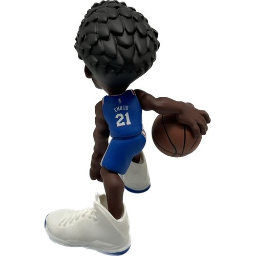 NBA Small-Stars - Joel EMBIID 2022 76ERS - Blue Jersey 6inch Collectible Figurine & Special Edition Mini Print