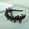 BERYUAN Pearls Rhinestone Wedding Headband Black Teardrop Rhinestone Pearls Wedding Hair Accessories Princess Bridal Headband Pearls Wedding Headpiece for Brides Bridesmaid Girls (black)