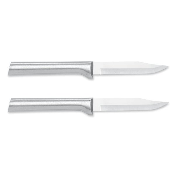 RADA Cutlery Everyday Paring Knife Stainless Steel Blade with Aluminum Made in USA, 6-3/4 Inches, Silver Handle, 2 Pack