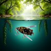 Black Cicada Fishing Catcher - Freshwater Attractant Lures, Bass Fish Baits | Fishing Supplies Strong Hook Reusable Swim Baits for Lake Pond, Fish Tackle Realistic Cicada Shaped Lures