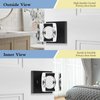 coolnews Crystal Glass Door Knobs Interior, Square Privacy Door Knob for Bedroom/Bathroom, Matte Black