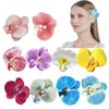 10 Pieces Orchid Flower Hair Clips Boho Butterfly Orchid Hair Barrettes, Hawaiian Bohemian Phalaenopsis Flower Hairpins Hair Accessories for Women Girls Seaside Holiday, Bridal Wedding