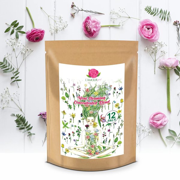 (12-Pack) Yoni Steaming Concentrated Herbal Blend with 48 Different Herbs, 12 Steams for V-Steaming, by L'AMOUR yes!