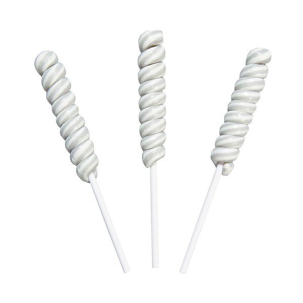Mini Twisty Lollipops, Unicorn Pops, Nostalgic Candy, Suckers, 24 Pieces, Individually Wrapped, Silver