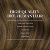 GOO GOO Clip in Hair Extensions Real Human Hair, 22inch 120g 7Pcs, 2C/4E/6C Brown Sugar Swirl Highlights, Remy Human Hair Extensions Clip ins for Women, Natural Human Hair