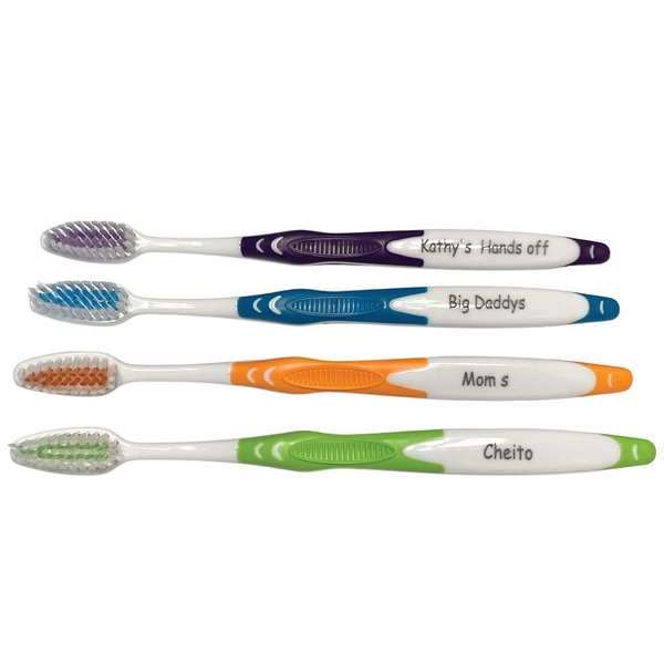 Personalized Gift, Personalized Toothbrushes, 4 Pack Manual Toothbrush Adults, Engraved