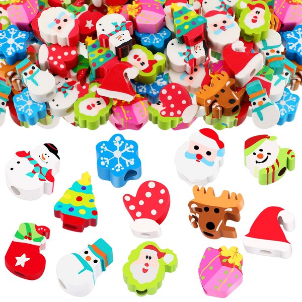 Pajean Big Christmas Erasers Pencil Toppers Fun Snowman Snowflake Santa Claus Tree Holiday Winter for Kids Students Teacher Prizes Xmas Party Favor (36 Pcs)